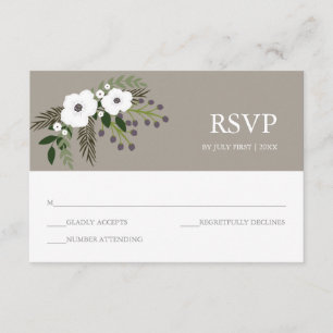 Placa RSVP da camada floral - taupe