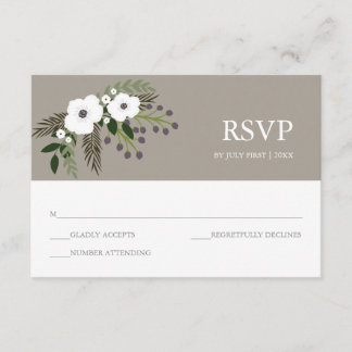 Placa RSVP da camada floral - taupe
