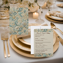 Placa RSVP da Elegância Costeira Pérola