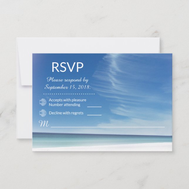 Placa RSVP da Nuvem do Beach Sky (Frente)