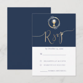 placa RSVP da Primeira Comunhão azul design