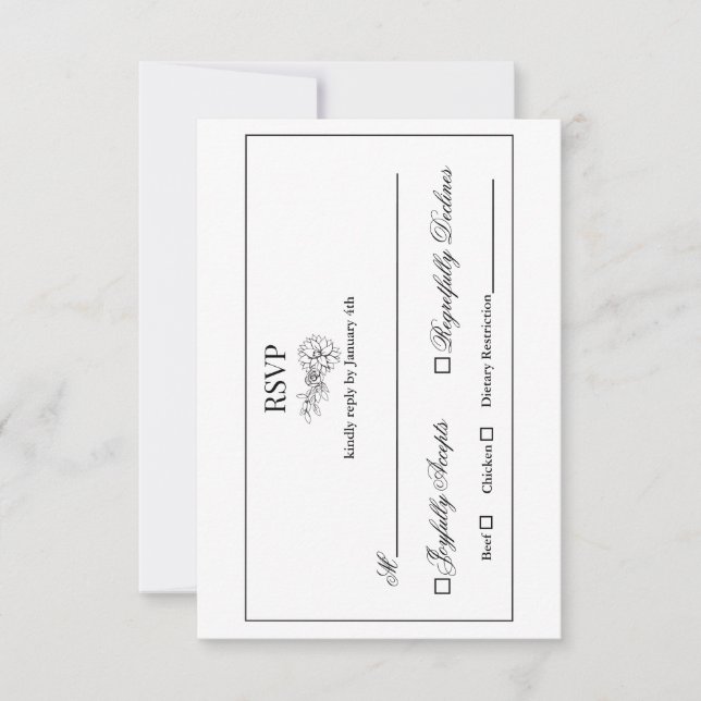 Placa RSVP Dahlia Wreath (Frente)