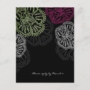 Placa RSVP de 311-Floral Elegant Noir