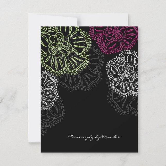 Placa RSVP de 311-Floral | Elegant Noir (Frente)
