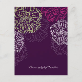 Placa RSVP de 311-Floral | Roxa