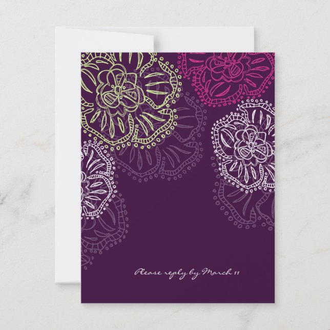 Placa RSVP de 311-Floral | Roxa (Frente)