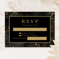 Placa RSVP de agrato de dourado preto