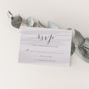 Placa RSVP de Aquarela Chiffon Cinza Lilac