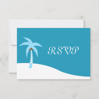 Placa RSVP de Árvore Palm Caribe Azul
