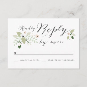 Placa RSVP de Blooms Meadow - branca