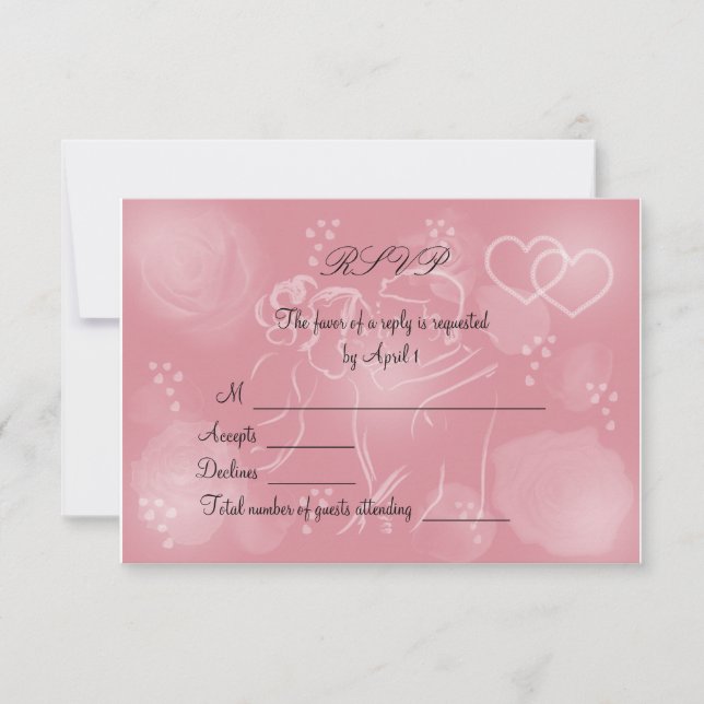 Placa RSVP de Blush de rosas (Frente)