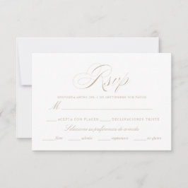 Placa Rsvp de Boda de Língua Espanhola