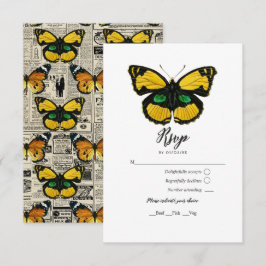 Placa RSVP de Borboleta Russo Country