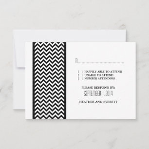 Placa RSVP de Borda Ebony Chevron