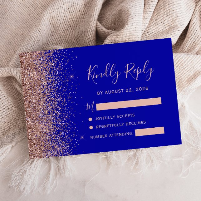 Placa RSVP de Borda Glitter Glitter de Borda Azul- (Criador carregado)