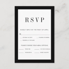 Placa RSVP de Borda Negra Clássica com Opções de M