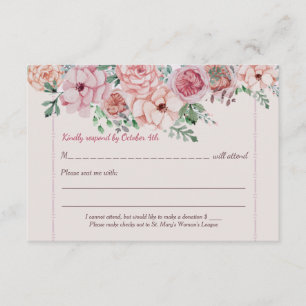 Placa RSVP de Bordas Flores