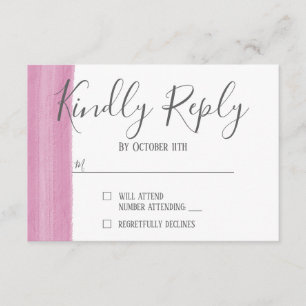Placa RSVP de Brushaft com Cores d'Água Rosa