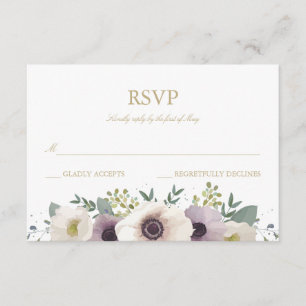 Placa RSVP de Buquê Anemone
