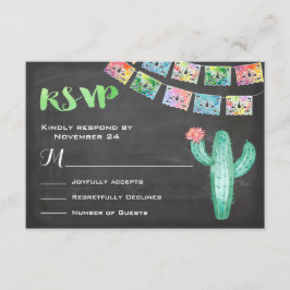 Placa RSVP de Cactus Watercolor Casada Mexicana