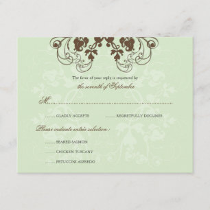 Placa RSVP de Café Floral Vintage (R)