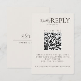 Placa RSVP de Caligrafia de Código QR Minimalista 