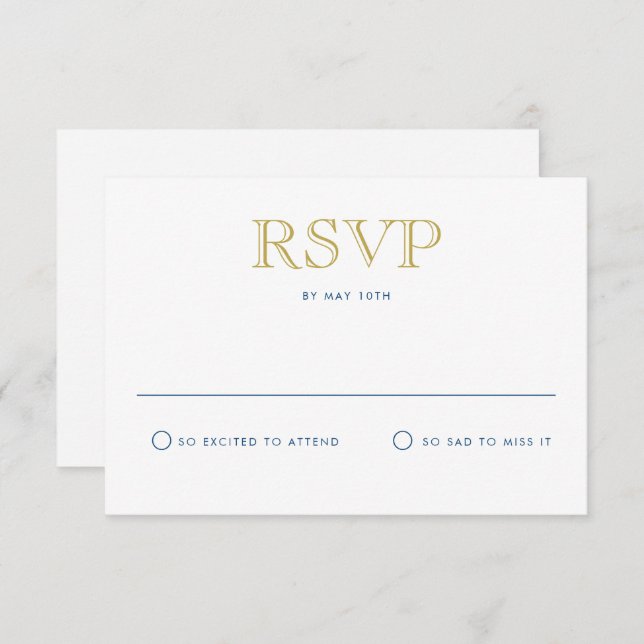 Placa RSVP de Cartão Postal Tradicional e Simples  (Frente/Verso)