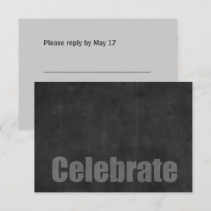 Placa RSVP de Carvão do bar Mitzvah Grunge