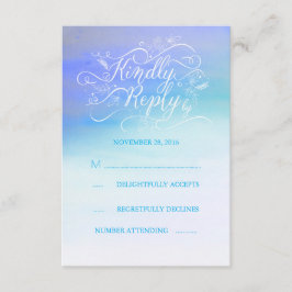 Placa RSVP de Casamento Azul Moderno de Moldura