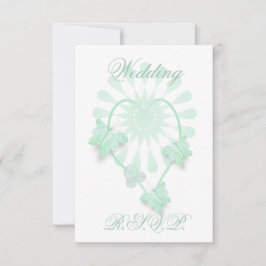 Placa RSVP de Casamento Borboletas Peppermint Cora