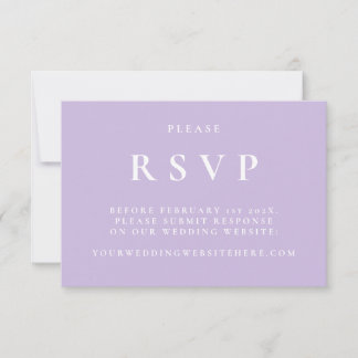 Placa RSVP de Casamento Botânico Elegante Púrpura