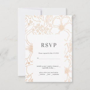 Placa RSVP de Casamento Branco de Ramificações de 
