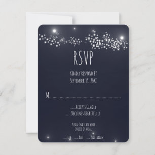 Placa RSVP de Casamento Claro Estrela