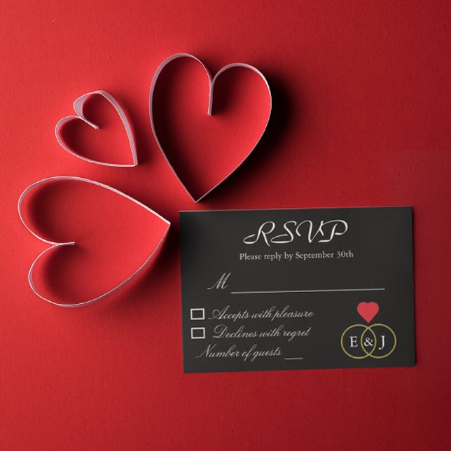 Placa RSVP de Casamento de Anéis Entwinados (Criador carregado)