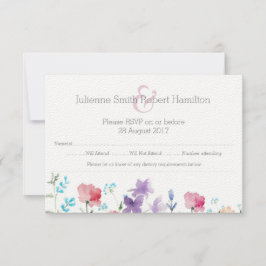 Placa RSVP de Casamento de Aquarela Floral Floral