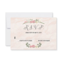 Placa RSVP de Casamento de Aquarela rosa