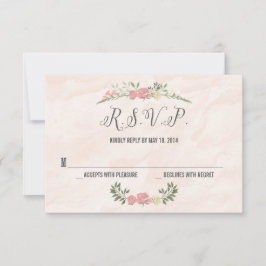 Placa RSVP de Casamento de Aquarela rosa