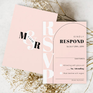 Placa RSVP de Casamento de Arch de Ampersand Rosa