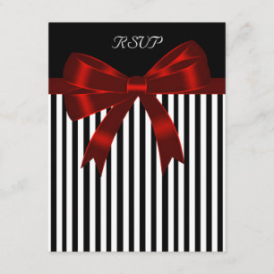Placa RSVP de Casamento de Arco Vermelho Stripe Pr