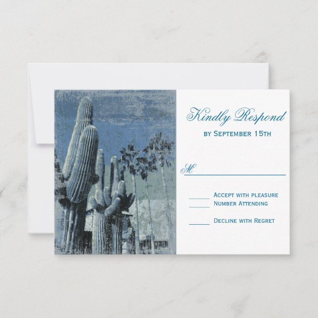 Placa RSVP de Casamento de Arizona de Árvore Sagua (Frente)