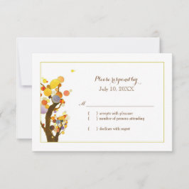 Placa RSVP de Casamento de Árvores de Jardim Color