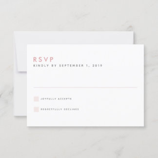 Placa RSVP de Casamento de Blush