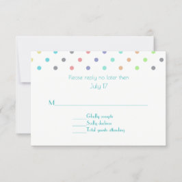 Placa RSVP de Casamento de Bolinhas Confetti Color