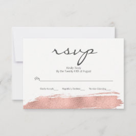Placa RSVP de Casamento de Brushbird Dourada Moder