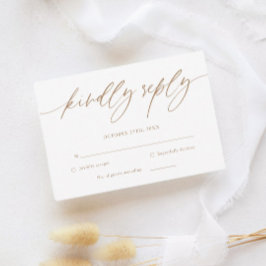 Placa RSVP de Casamento de Caligrafia Russa Dourad