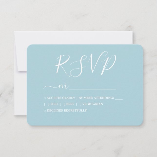 Placa RSVP de Casamento de Caligrafia Simples (Frente)