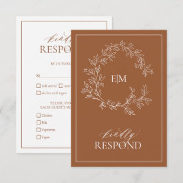 Placa RSVP de Casamento de Casamento do Moderno Te