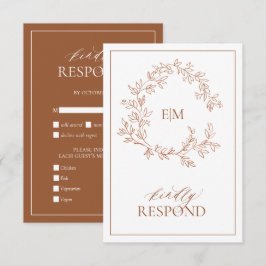 Placa RSVP de Casamento de Casamento do Moderno Te