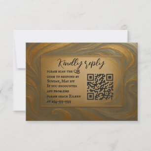 Placa RSVP de Casamento de Código QR de Alloy Velv