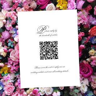 Placa RSVP de Casamento de Código QR de Script Sim